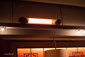 Infrared heater in use.