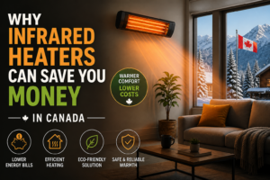 Image of how infrared heaters are used for colder weather in Canada.